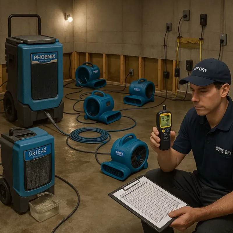 Structural Drying and Dehumidification process in Hubbardston, MA